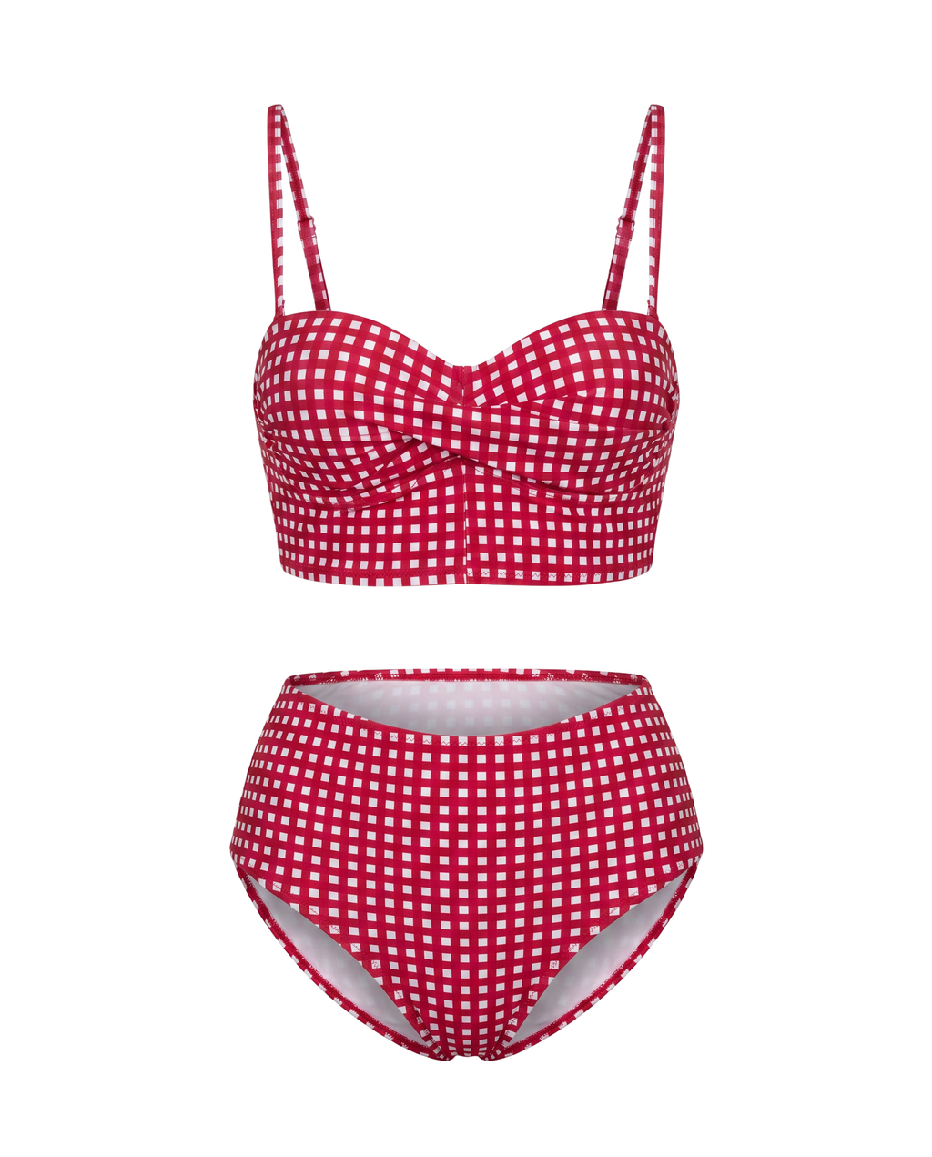 Plaid High Waist Bikini