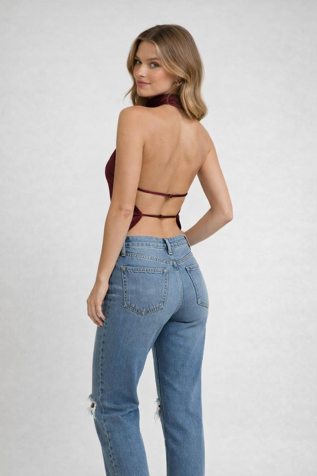 Midnight Backless Top