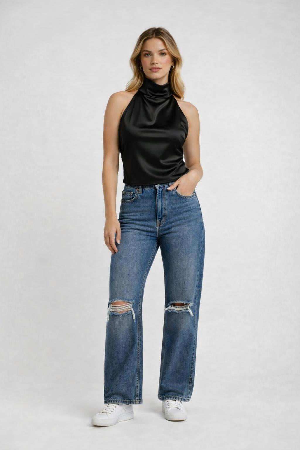 Midnight Backless Top